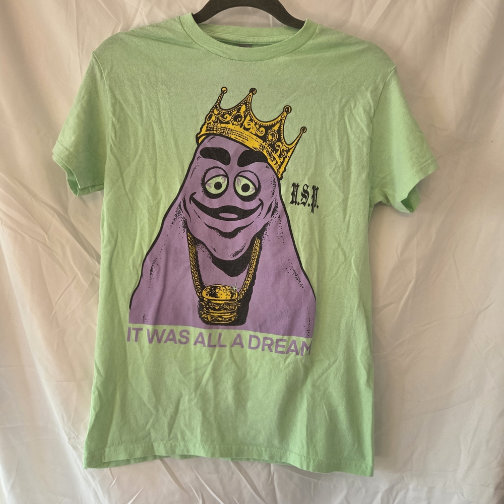 United Snakes Press Grimace "It Was All A Dream" Green T-Shirt Size Small